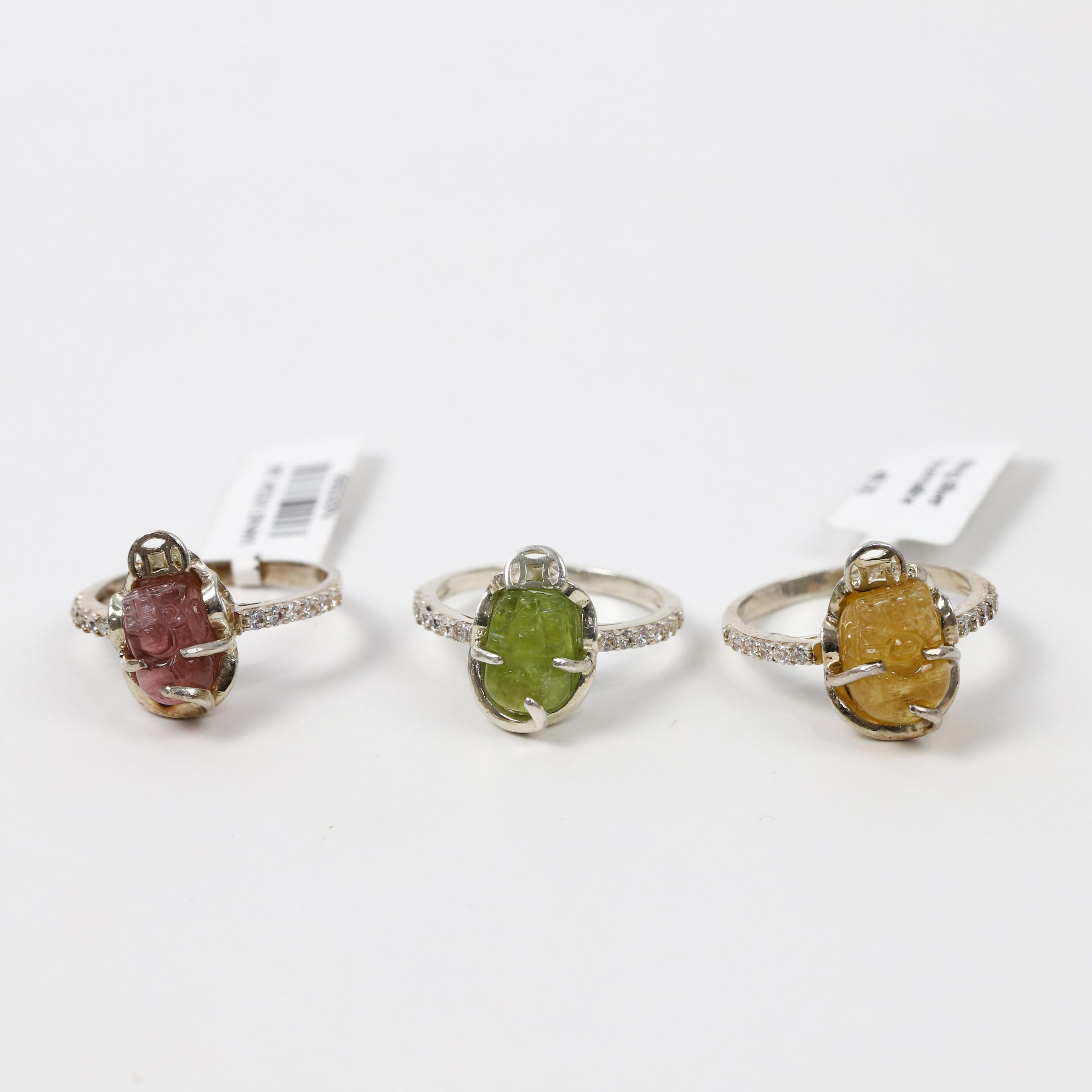 ចិញ្ចៀនភីសៀវត្បូង Tourmaline ប្រាក់ S925