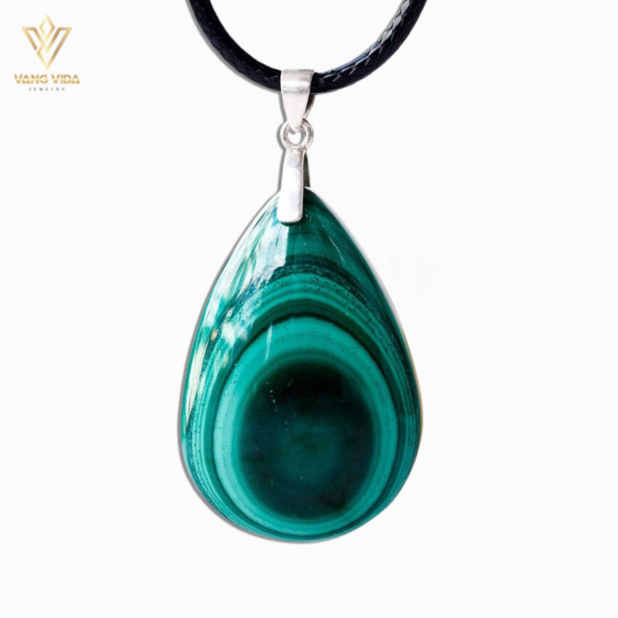 teardrop pendant necklace - Malachite stone